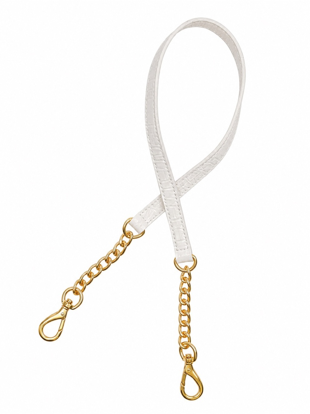 Miche Petite Handle White Croc Faux Leather Gold Chain Replacement Purse Strap